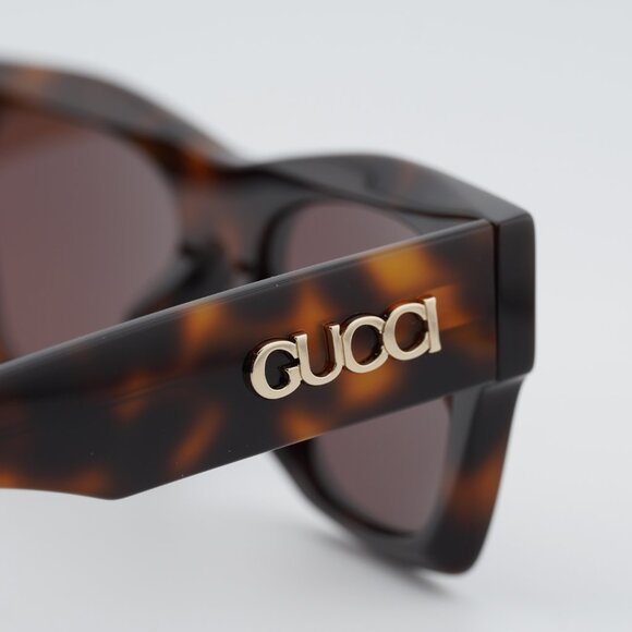 Gucci GG1835SA 002 Sunglasses Havana Square Frame, Brown Lenses main image 8